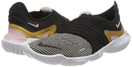 Nike Wmns Free RN Flyknit 3.0, Zapatilla de Correr Mujer, Tiza Ciruela Negra/Dorada Metalizada, 39 EU