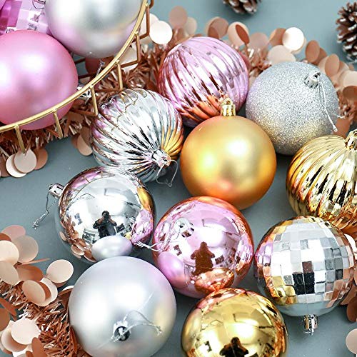 Nikgic. 34pcs Bola navideña de 6 cm de diámetro Bolas de Navidad de plástico de Colores Adorno de navida Adornos de árbol de Navidad Suministros para Fiestas Negro