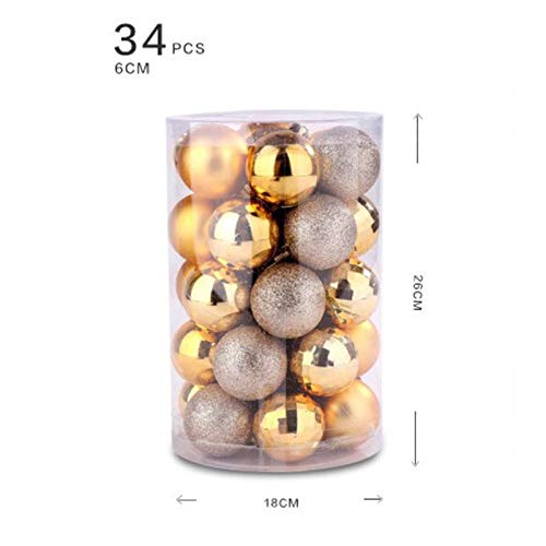 Nikgic. 34pcs Bola navideña de 6 cm de diámetro Bolas de Navidad de plástico de Colores Adorno de navida Adornos de árbol de Navidad Suministros para Fiestas Negro Nikgic. 34pcs Bola navideña de 6 cm de diámetro Bolas de Navidad de plástico de Colores Adorno de navida Adornos de árbol de Navidad Suministros para Fiestas Negro
