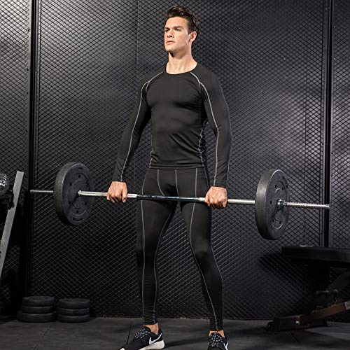 Niksa 2 Piezas Camisetas de Fitness Compresión Ropa Deportiva Manga Larga Hombre para Correr, Ejercicio,Gimnasio 1059 (XX-Large(Fit Chest 40"-42"), (Manga Larga) Negro Gris+Azul Marino) Niksa 2 Piezas Camisetas de Fitness Compresión Ropa Deportiva Manga Larga Hombre para Correr, Ejercicio,Gimnasio 1059 (XX-Large(Fit Chest 40"-42"), (Manga Larga) Negro Gris+Azul Marino)
