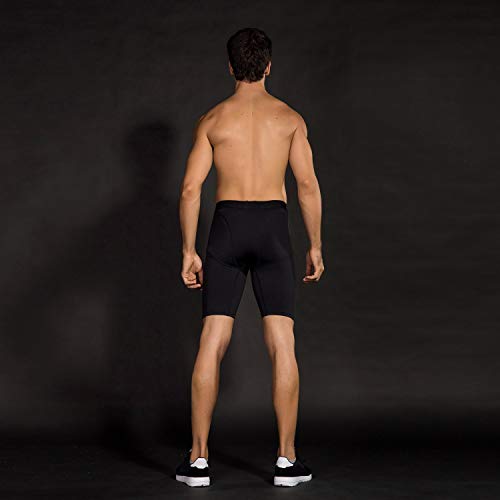 Niksa Mallas Cortas Running Hombre Pantalones Cortos de Compresión para Deporte, Fitness, Gym Negro 2XL