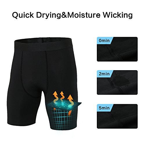 Niksa Mallas Cortas Running Hombre Pantalones Cortos de Compresión para Deporte, Fitness, Gym Negro Medium Niksa Mallas Cortas Running Hombre Pantalones Cortos de Compresión para Deporte, Fitness, Gym Negro Medium