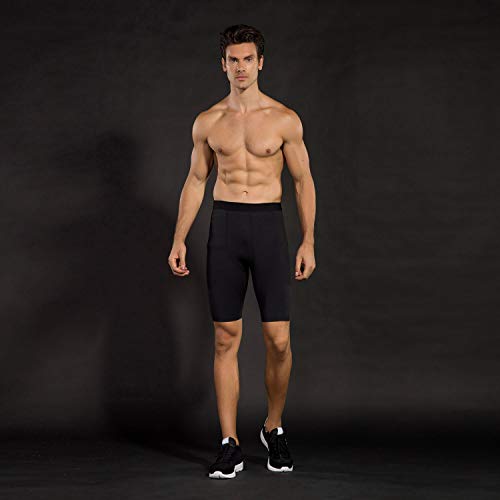 Niksa Mallas Cortas Running Hombre Pantalones Cortos de Compresión para Deporte, Fitness, Gym Negro Medium Niksa Mallas Cortas Running Hombre Pantalones Cortos de Compresión para Deporte, Fitness, Gym Negro Medium