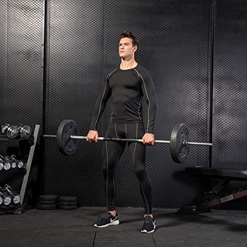 Niksa Mallas Hombre Gym Leggings Deporte Pantalón Largo de Compresión Negro XL Niksa Mallas Hombre Gym Leggings Deporte Pantalón Largo de Compresión Negro XL