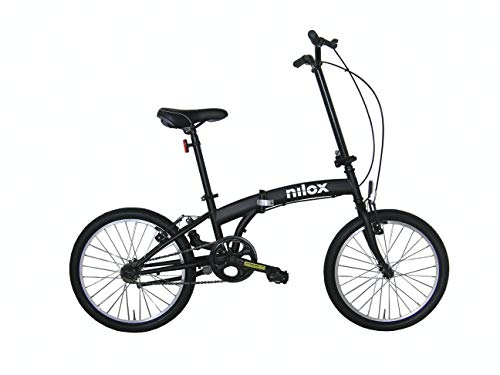 Nilox Micro Bike 20P-X0 Bicicleta (Plegado, Completo, Acero, 50,8 cm (20"), Cadena), Unisex Adulto, Negro