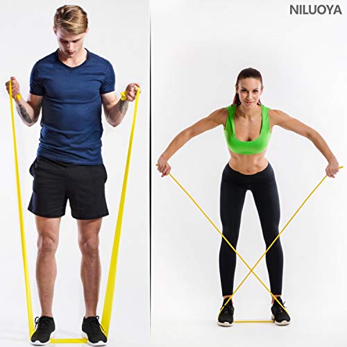Niluoya Bandas Elásticas Fitness, 4-Pack 1.5M+2M Cintas Banda Resistencia con 2 Niveles Piezas Bandas de Resistencia para Yoga, Pilates, Crossfit, Estiramientos, Musculacion, Piernas, Brazos Fuerza Niluoya Bandas Elásticas Fitness, 4-Pack 1.5M+2M Cintas Banda Resistencia con 2 Niveles Piezas Bandas de Resistencia para Yoga, Pilates, Crossfit, Estiramientos, Musculacion, Piernas, Brazos Fuerza