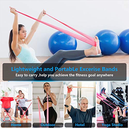 Niluoya Bandas Elásticas Fitness, 4-Pack 1.5M+2M Cintas Banda Resistencia con 2 Niveles Piezas Bandas de Resistencia para Yoga, Pilates, Crossfit, Estiramientos, Musculacion, Piernas, Brazos Fuerza Niluoya Bandas Elásticas Fitness, 4-Pack 1.5M+2M Cintas Banda Resistencia con 2 Niveles Piezas Bandas de Resistencia para Yoga, Pilates, Crossfit, Estiramientos, Musculacion, Piernas, Brazos Fuerza
