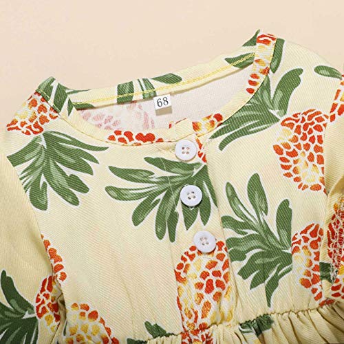 Niña Falda Casual Pequeña de Estilo Fresco Vestido de Dibujo de Piña para Bebé Niña(86(9-12Months),Amarillo) Niña Falda Casual Pequeña de Estilo Fresco Vestido de Dibujo de Piña para Bebé Niña(86(9-12Months),Amarillo)