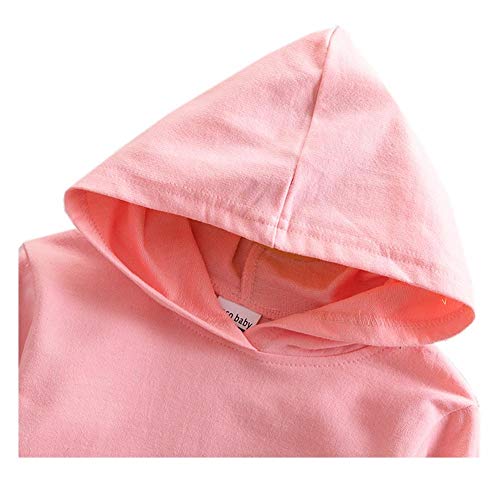 NiñAs Tik Tok Primavera y OtoñO Vestido de SuéTer con Capucha Para NiñAs AlgodóN Puro Hoja de Loto Casual Manga Larga Sudadera con Dobladillo Unisex Sudadera Para Mujer Ropa/E / 140cm