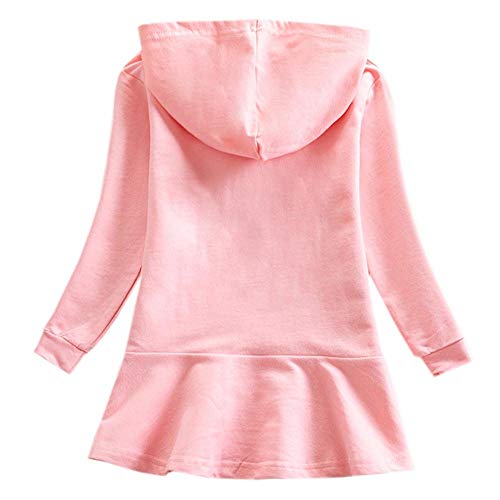 NiñAs Tik Tok Primavera y OtoñO Vestido de SuéTer con Capucha Para NiñAs AlgodóN Puro Hoja de Loto Casual Manga Larga Sudadera con Dobladillo Unisex Sudadera Para Mujer Ropa/E / 140cm