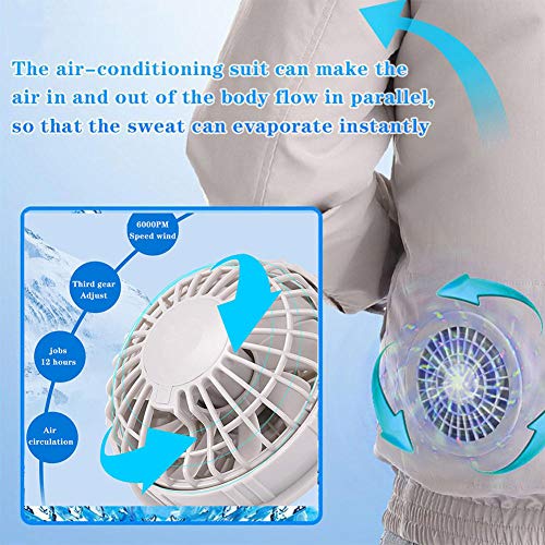 NINI Camisa de refrigeración del Ventilador, Verano Aire Acondicionado Regulable, Ropa de Carga USB Ventilador, extraíble y Lavable Exterior Pesca Ropa de Ciclo Hombres Mujeres,1,XXXL