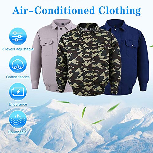 NINI Chaqueta de enfriamiento de Ventilador Exterior, Ventilador de Camisa de enfriamiento, Ropa con Aire Acondicionado para Trabajadores de Alta Temperatura Unisex, diseño de Ventilador Doble,1,L NINI Chaqueta de enfriamiento de Ventilador Exterior, Ventilador de Camisa de enfriamiento, Ropa con Aire Acondicionado para Trabajadores de Alta Temperatura Unisex, diseño de Ventilador Doble,1,L