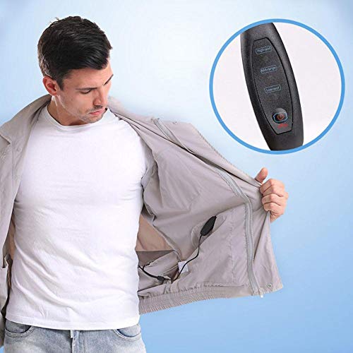 NINI Chaqueta de enfriamiento de Ventilador Exterior, Ventilador de Camisa de enfriamiento, Ropa con Aire Acondicionado para Trabajadores de Alta Temperatura Unisex, diseño de Ventilador Doble,1,L