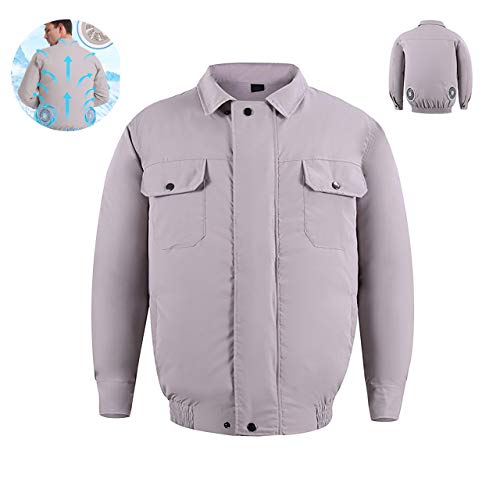 NINI Chaqueta de enfriamiento de Ventilador Exterior, Ventilador de Camisa de enfriamiento, Ropa con Aire Acondicionado para Trabajadores de Alta Temperatura Unisex, diseño de Ventilador Doble,1,L NINI Chaqueta de enfriamiento de Ventilador Exterior, Ventilador de Camisa de enfriamiento, Ropa con Aire Acondicionado para Trabajadores de Alta Temperatura Unisex, diseño de Ventilador Doble,1,L