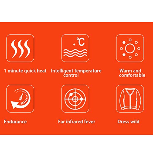 NINI Eléctrica calienta Chaleco de la Ropa de Calentamiento a Prueba de frío Calor Temperatura Constante Inteligente de calefacción USB de Carga Chaleco Chaleco de Calentamiento para Las Mujeres,S