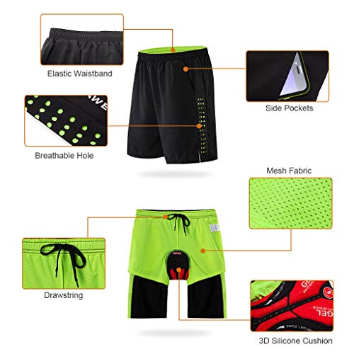 NINI Rellenos de Gel de Bicicletas Bicicletas de montaña Pantalones Cortos de Secado rápido de la Ropa Interior de Alta Elasticidad Pantalones de ratón 3D Transpirable Profesional de Ciclo,Negro,XXL NINI Rellenos de Gel de Bicicletas Bicicletas de montaña Pantalones Cortos de Secado rápido de la Ropa Interior de Alta Elasticidad Pantalones de ratón 3D Transpirable Profesional de Ciclo,Negro,XXL