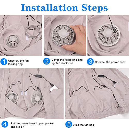 NINI Ropa de Aire Acondicionado Ajustable de Verano, Ventilador de Chaqueta de enfriamiento, Ventilador de Carga USB de Ropa, extraíble y Lavable, diseño de Doble Ventilador,2,XXXL NINI Ropa de Aire Acondicionado Ajustable de Verano, Ventilador de Chaqueta de enfriamiento, Ventilador de Carga USB de Ropa, extraíble y Lavable, diseño de Doble Ventilador,2,XXXL