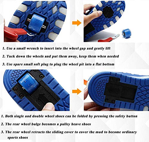 Niños 7 Colores Que Cambian Tiras LED Mejoradas Rueda Patines De Ruedas Zapatos Retráctiles Patinaje Técnico Patines En Línea Deporte Zapatillas Cruzadas Al Aire Libre Vibración Intermitente,Blue 1-32 Niños 7 Colores Que Cambian Tiras LED Mejoradas Rueda Patines De Ruedas Zapatos Retráctiles Patinaje Técnico Patines En Línea Deporte Zapatillas Cruzadas Al Aire Libre Vibración Intermitente,Blue 1-32