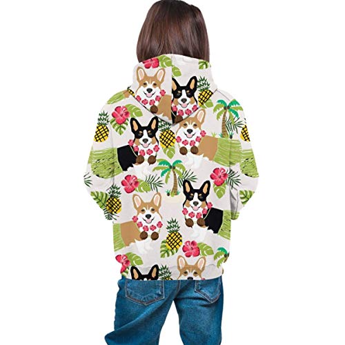 Niños niñas Sudaderas con Capucha de Lana Hawaiian Tropical Summer Corgis Pineapple Palm Bolsillos Sudaderas Sudaderas con Capucha de Lana 7-20Y Niños niñas Sudaderas con Capucha de Lana Hawaiian Tropical Summer Corgis Pineapple Palm Bolsillos Sudaderas Sudaderas con Capucha de Lana 7-20Y