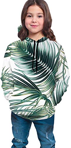 Niños niñas Sudaderas con Capucha de Lana Tropical Stylish Palm Tree Leaves Bolsillos Sudaderas Sudaderas con Capucha de Lana 7-20Y Niños niñas Sudaderas con Capucha de Lana Tropical Stylish Palm Tree Leaves Bolsillos Sudaderas Sudaderas con Capucha de Lana 7-20Y