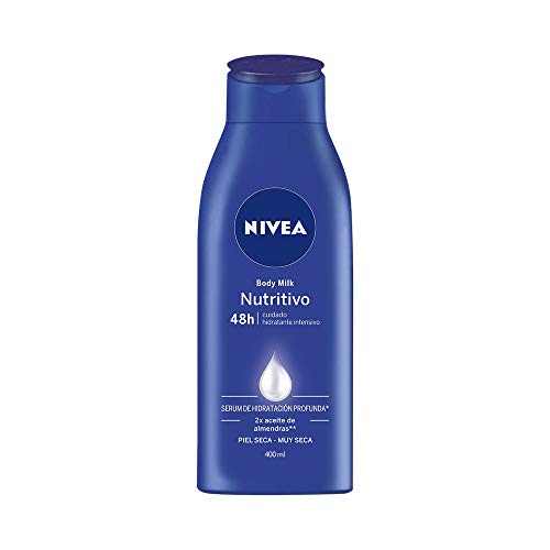 NIVEA Body Milk Nutritivo en pack de 3 (3 x 400 ml), leche corporal para una hidratación profunda durante 48 h, crema hidratante corporal con aceite de almendras NIVEA Body Milk Nutritivo en pack de 3 (3 x 400 ml), leche corporal para una hidratación profunda durante 48 h, crema hidratante corporal con aceite de almendras