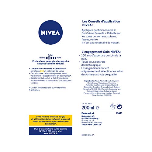 Nivea gel-crema firmeza Q10 + Good-Bye celulitis 200 ml Nivea gel-crema firmeza Q10 + Good-Bye celulitis 200 ml
