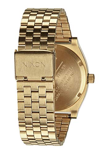 Nixon Reloj Analógico para Hombre de Cuarzo con Correa en Acero Inoxidable A045-1919-00, Verde/Dorado