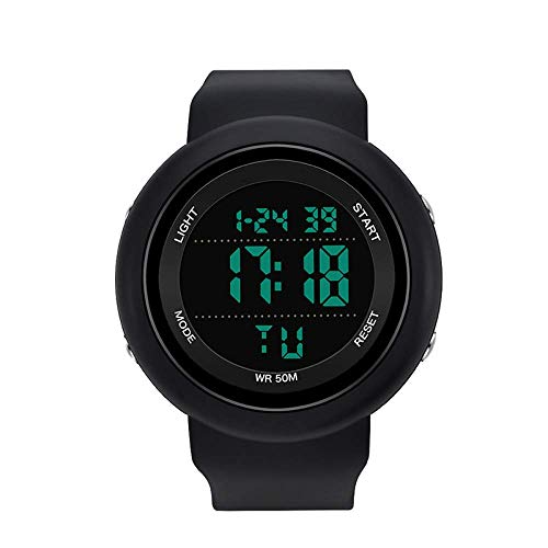 NLRHH Solo la visualización electrónica del Reloj de los Hombres y de Deportes de Las Mujeres de múltiples Funciones a Prueba de Golpes Impermeable Reloj Estudiante Peng (Color : Full Black)