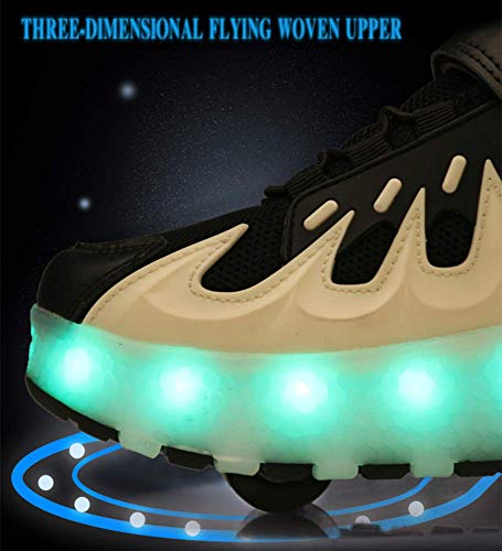 NMDD 7 Colores Que cambian Las Tiras de LED mejoradas, Zapatos de patín de Ruedas, Patines de Patinaje técnicos retráctiles, B-28