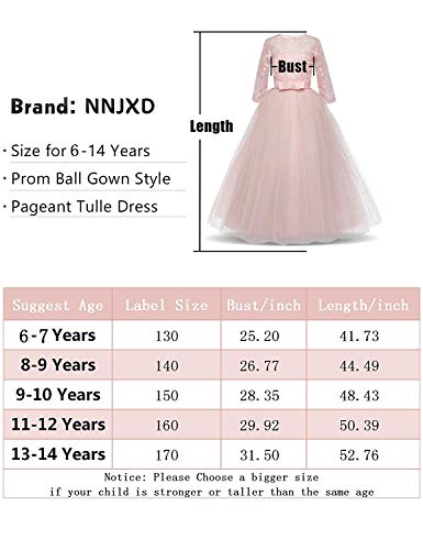NNJXD Chicas Pompa Bordado Vestido de Bola Princesa Boda Vestir Talla(160) 11-12 aƱos 378 Rojo-A NNJXD Chicas Pompa Bordado Vestido de Bola Princesa Boda Vestir Talla(160) 11-12 aƱos 378 Rojo-A