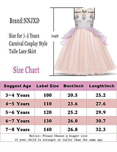 NNJXD Partido del Unicornio Flor de Las Muchachas del Traje de Cosplay de la Boda de Halloween de fantasía de Princesa Dress + del Mismo tamaño Gorras (110) 4-5 Años Púrpura NNJXD Partido del Unicornio Flor de Las Muchachas del Traje de Cosplay de la Boda de Halloween de fantasía de Princesa Dress + del Mismo tamaño Gorras (110) 4-5 Años Púrpura