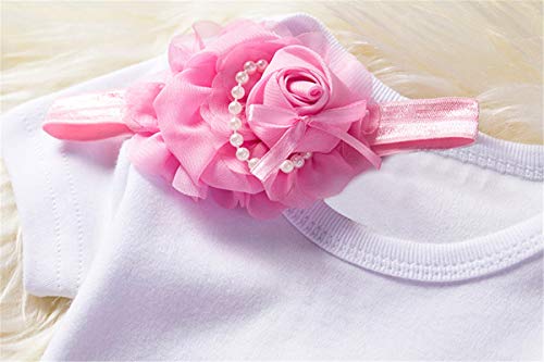 NNJXD Recién Nacida Tutú Primer Cumpleaños 3 Piezas Trajes Mameluco + Falda y Diadema Tamaño (1) 1 Año Rosa NNJXD Recién Nacida Tutú Primer Cumpleaños 3 Piezas Trajes Mameluco + Falda y Diadema Tamaño (1) 1 Año Rosa