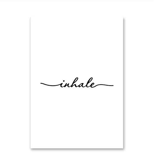NO BRAND Pintura Moderna en Lienzo Exhale Inhale Sin Dolor Sin Ganancia Texto y Cita Poster Yoga Wall Art Prints 50x70cm (19.7"x27.6) x3 Sin Marco NO BRAND Pintura Moderna en Lienzo Exhale Inhale Sin Dolor Sin Ganancia Texto y Cita Poster Yoga Wall Art Prints 50x70cm (19.7"x27.6) x3 Sin Marco