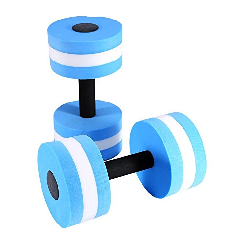 no-branded Mancuernas para ejercicios acuáticos, ejercicios de piscina EVA, mancuernas para aeróbicos acuáticos, juego de 2 unidades, color azul