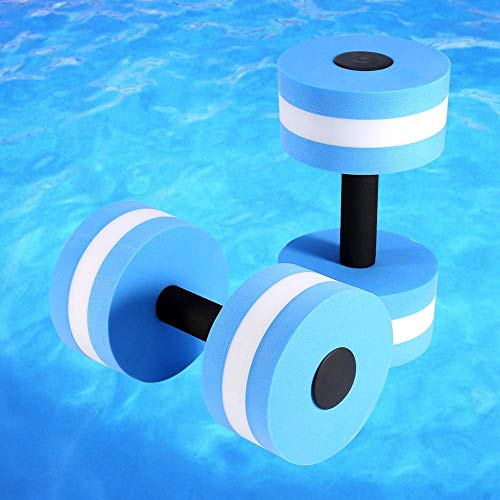 no-branded Mancuernas para ejercicios acuáticos, ejercicios de piscina EVA, mancuernas para aeróbicos acuáticos, juego de 2 unidades, color azul