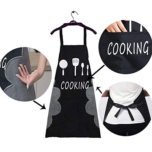 N/O Delantal de Cocina 2 Adorable Delantales de Cocina Delantal Suave Negro y Rojo con Bolsillos Impermeable y fácil de Limpiar Hecho de Tela Impermeable y Lana de Coral Unisex N/O Delantal de Cocina 2 Adorable Delantales de Cocina Delantal Suave Negro y Rojo con Bolsillos Impermeable y fácil de Limpiar Hecho de Tela Impermeable y Lana de Coral Unisex