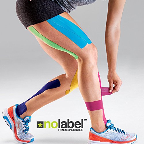 No Label Cinta Kinesiología Pre-Cortada Beige - Kinesiology Tape - Pre Cortada - KinesioTape Pre Cortada - Vendaje neuromuscular Pre-Cortada - Cinta kinesiológica - 7 Colores - 5 Metros - Fabricados