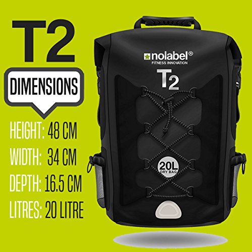 No Label Mochila Deportiva de 20L Impermeable - T2 Mochila para Ciclismo Running Triatlón y Deportes acuáticos. Protege del Polvo, la Arena, el Agua y la Suciedad Color Negro No Label Mochila Deportiva de 20L Impermeable - T2 Mochila para Ciclismo Running Triatlón y Deportes acuáticos. Protege del Polvo, la Arena, el Agua y la Suciedad Color Negro