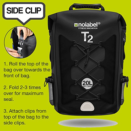 No Label Mochila Deportiva de 20L Impermeable - T2 Mochila para Ciclismo Running Triatlón y Deportes acuáticos. Protege del Polvo, la Arena, el Agua y la Suciedad Color Negro No Label Mochila Deportiva de 20L Impermeable - T2 Mochila para Ciclismo Running Triatlón y Deportes acuáticos. Protege del Polvo, la Arena, el Agua y la Suciedad Color Negro