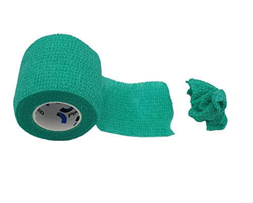 No más pobres adherencia - VERDE - Vendaje estirada 6 rollos x 5 cm x 4,5 m autoadhesivo flexible vendaje, calidad profesional, primeros auxilios Deportes Wrap Vendas - Pack de 6