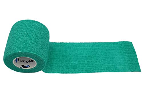 No más pobres adherencia - VERDE - Vendaje estirada 6 rollos x 5 cm x 4,5 m autoadhesivo flexible vendaje, calidad profesional, primeros auxilios Deportes Wrap Vendas - Pack de 6