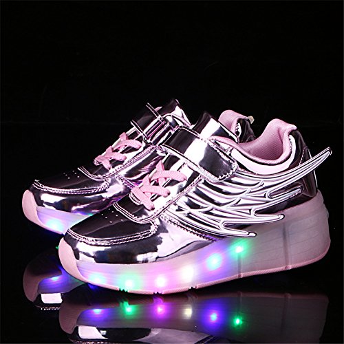 No Recargable Unisex Led Luz Automática de Skate Zapatillas con Ruedas Zapatos Patines Deportes Zapatos para Niños Niñas