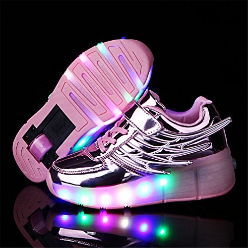 No Recargable Unisex Led Luz Automática de Skate Zapatillas con Ruedas Zapatos Patines Deportes Zapatos para Niños Niñas