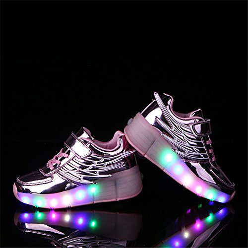 No Recargable Unisex Led Luz Automática de Skate Zapatillas con Ruedas Zapatos Patines Deportes Zapatos para Niños Niñas