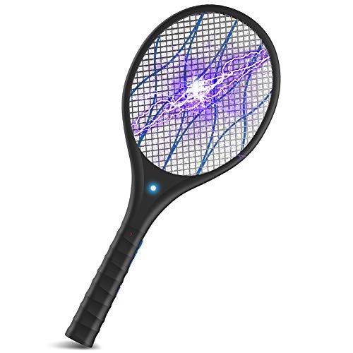 Nobebird Eléctrico Mosquito Mosca Loco Matamoscas Zapper, Raqueta Eléctrica Plagas Insectos Asesino Repelente, USB Recargable, Iluminación LED y Tres Capas de protección de Malla Nobebird Eléctrico Mosquito Mosca Loco Matamoscas Zapper, Raqueta Eléctrica Plagas Insectos Asesino Repelente, USB Recargable, Iluminación LED y Tres Capas de protección de Malla