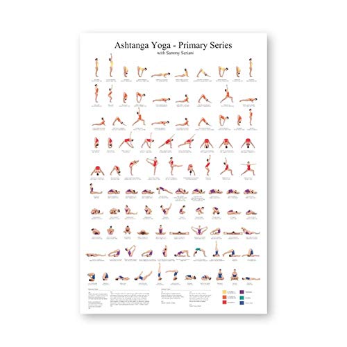 NOBRAND Ashtanga Primary Series Yoga Poster Canvas Art Prints Yoga Room Wall Art Decor Girls Fitness Gifts Gym Art Painting Decoration-40X60cm sin Marco