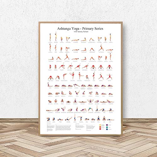 NOBRAND Ashtanga Primary Series Yoga Poster Canvas Art Prints Yoga Room Wall Art Decor Girls Fitness Gifts Gym Art Painting Decoration-40X60cm sin Marco