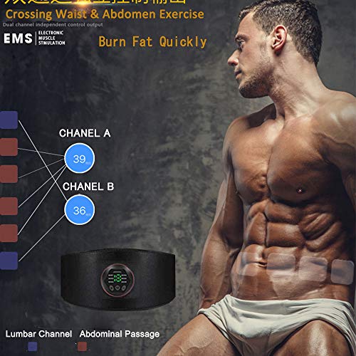 NOBRAND Electroestimulador Muscular Abdominales, USB Recargable EMS Estimulador Muscular Abdominales, para Abdomen/Cintura/Pierna/Brazo no Necesita Almohadillas ni Gel