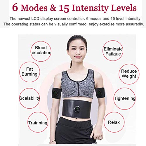 NOBRAND Electroestimulador Muscular Abdominales, USB Recargable EMS Estimulador Muscular Abdominales, para Abdomen/Cintura/Pierna/Brazo no Necesita Almohadillas ni Gel NOBRAND Electroestimulador Muscular Abdominales, USB Recargable EMS Estimulador Muscular Abdominales, para Abdomen/Cintura/Pierna/Brazo no Necesita Almohadillas ni Gel