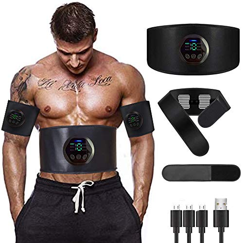 NOBRAND Electroestimulador Muscular Abdominales, USB Recargable EMS Estimulador Muscular Abdominales, para Abdomen/Cintura/Pierna/Brazo no Necesita Almohadillas ni Gel NOBRAND Electroestimulador Muscular Abdominales, USB Recargable EMS Estimulador Muscular Abdominales, para Abdomen/Cintura/Pierna/Brazo no Necesita Almohadillas ni Gel